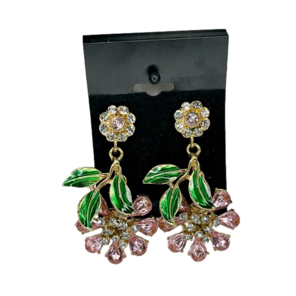 Women's NEW Crystal Flower Drop Earrings
